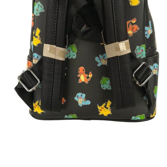 Loungefly Pokémon Starters Mini Backpack Black Character Print - Picture 4 of 7